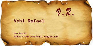 Vahl Rafael névjegykártya